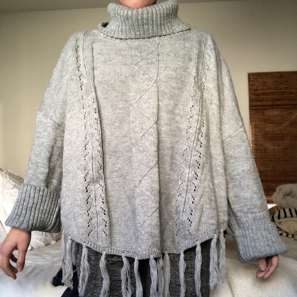 SHEIN gray turtleneck sweater
